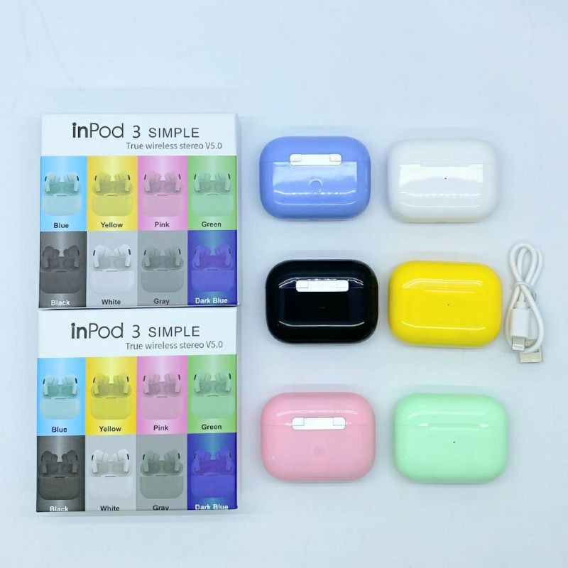 Headset Bluetooth inpod 3 Inpods Pro Macaron True Wireless Stereo