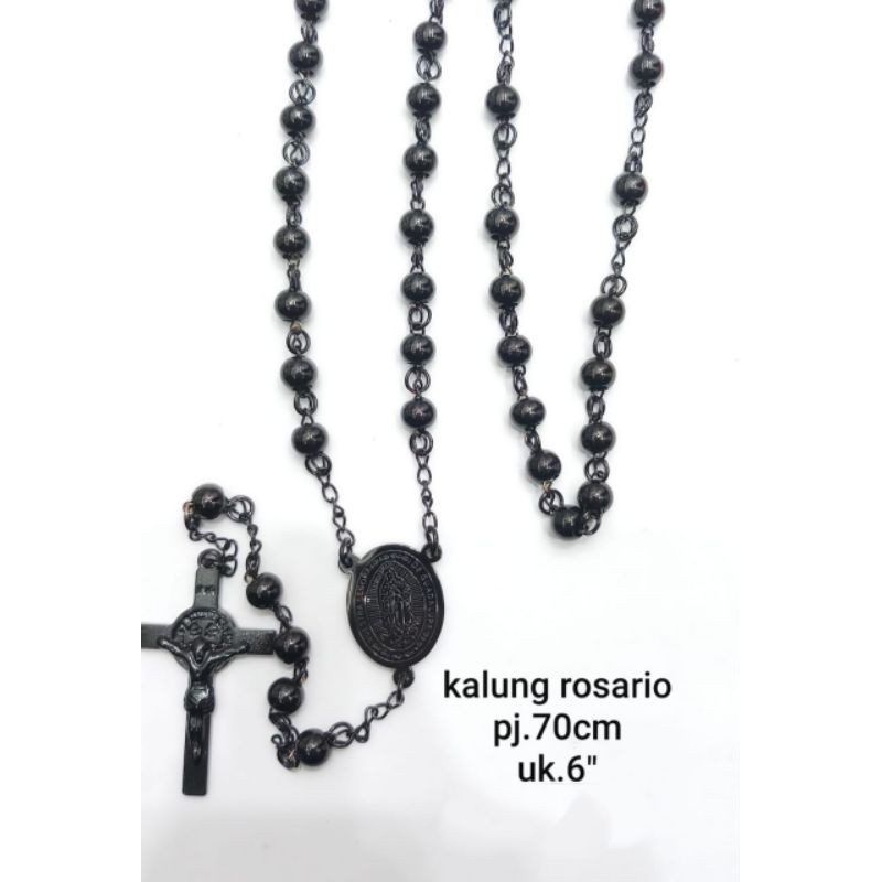 Kalung Rosario Hitam Titanium47