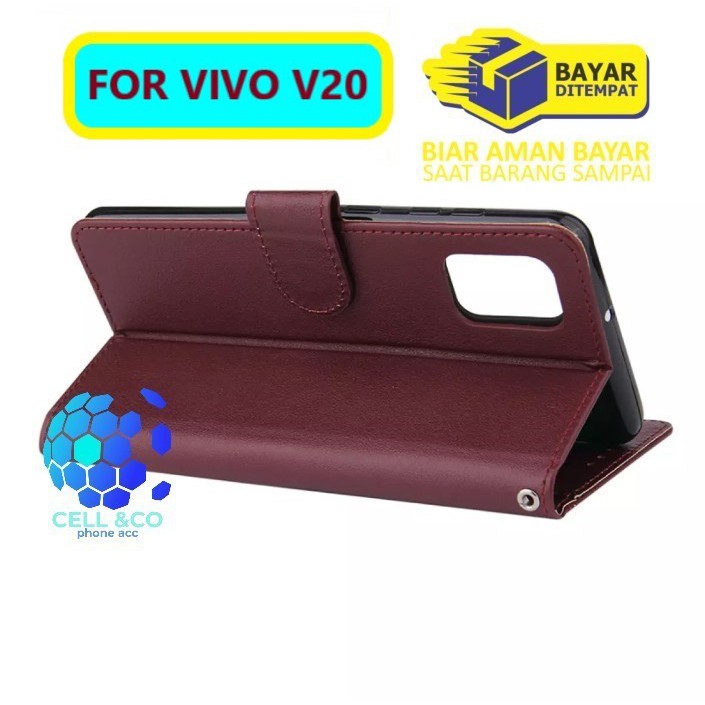 Flip cover VIVO V20 Flip case buka tutup kesing hp casing flip case leather wallet