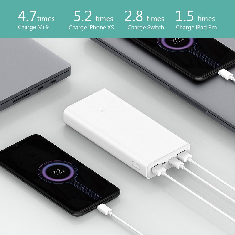 Xiaomi mi powerbank 20.000mah versi 3 fast charging 18w original / power bank xiaomi mi 20000mah versi 3 pengisian cepat 18watt original garansi resmi