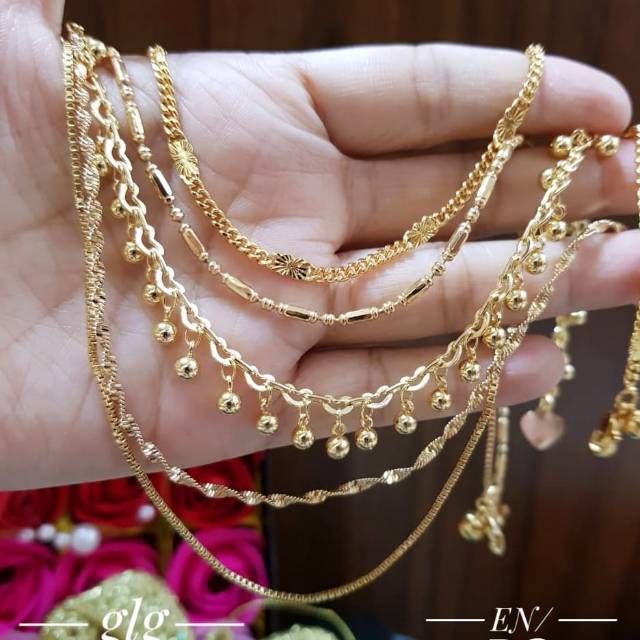 Xuping gelang kaki lapis emas 24k 1112j