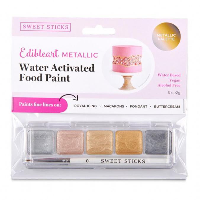 

Metallic Mini Palette Sweet Sticks Edible Art Paint Cake Kue