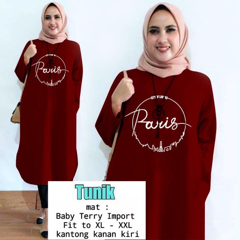 TUNIK PARIS BULAT / TUNIK MAMACHI / TUNIK POLOS/ TUNIK CEWEK / TUNIK PANJANG / TUNIK MOTE / TUNIK MU