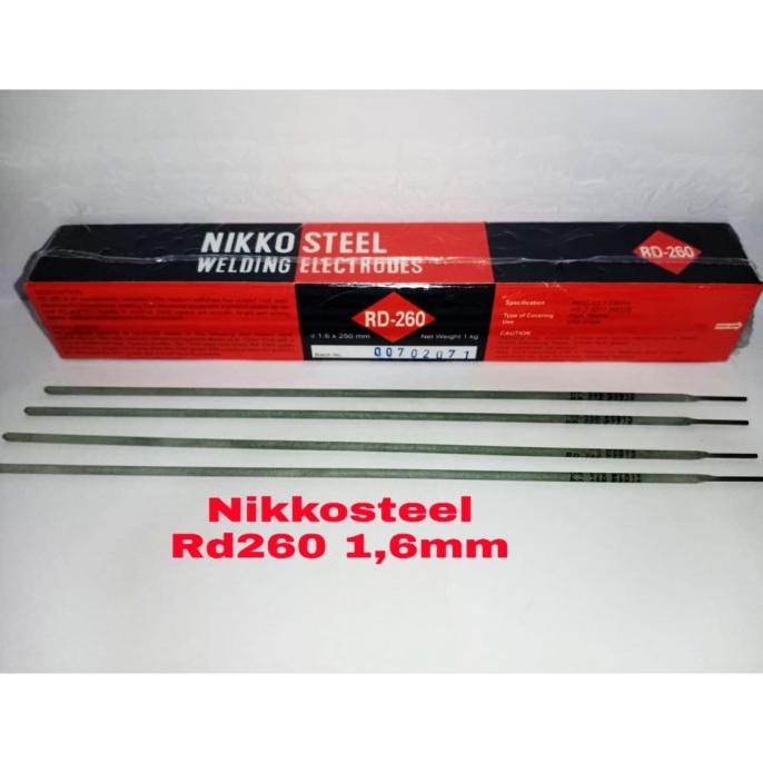 Kawal las elektroda kawat las listrik Nikko Steel RD260 1,6mm