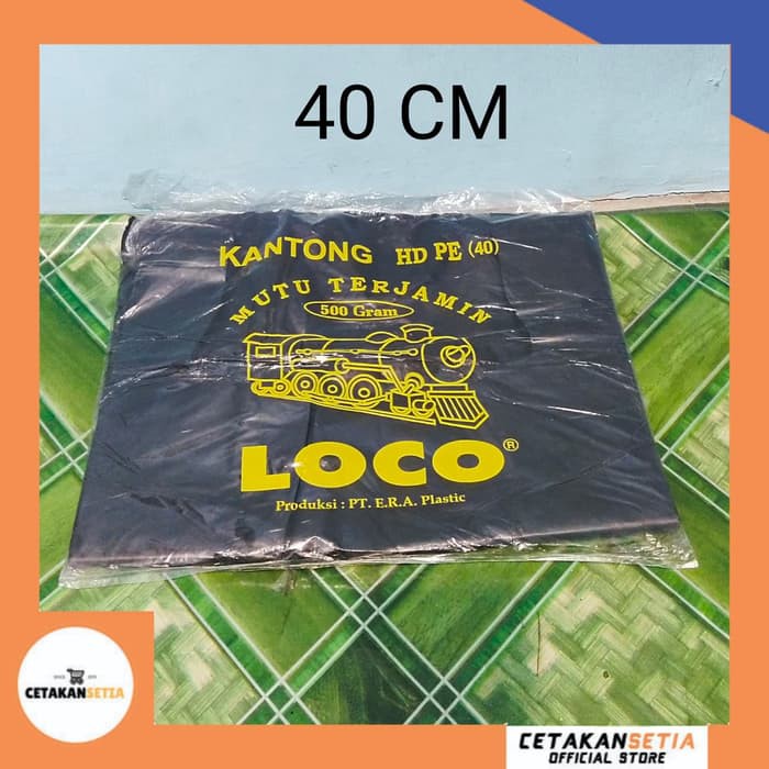 Kantong Plastik 40 CM LOCO Tebal | Kresek Hitam Tebal | Tas Plastik
