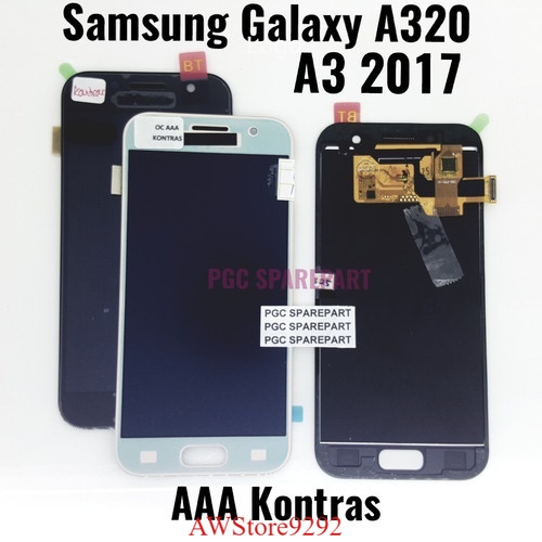 Layar Sentuh LCD TS Touchscreen Fullset Samsung A3 2017 A320 AAA CONTRAS BLACK