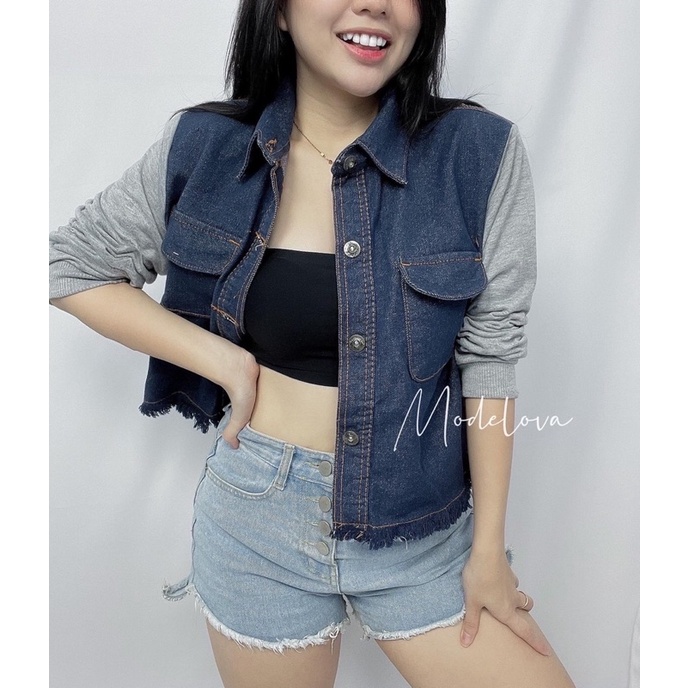 MDLV ~ Jaket Jeans Kombi Gray Jaket Jeans Good Quality Jaket Jeans Cewek