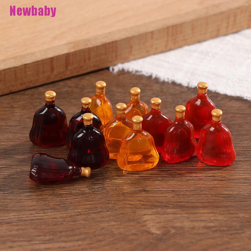 (Newbaby) 10pcs Miniatur Botol Wine Untuk Aksesoris Rumah Boneka/Bermain Peran