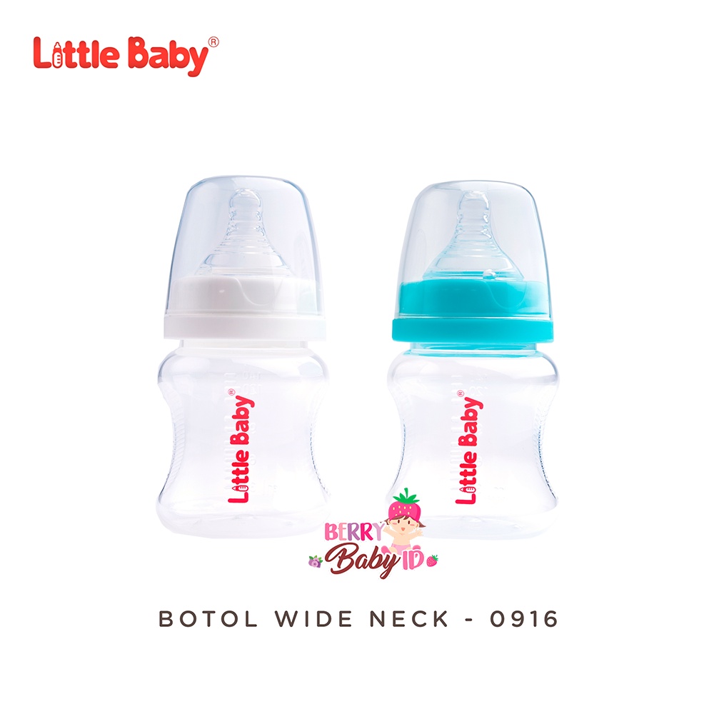 Little Baby Paket 2 Botol Susu Bayi Wide Neck 140ml PP BPA Free #0916 Berry Mart