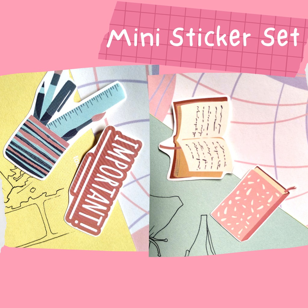 

✧ Mini Sticker Set - Stationery (10-16 pcs) ✧