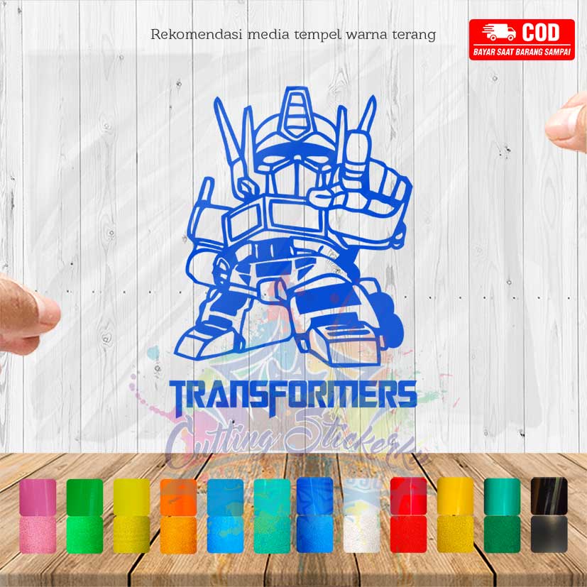 Cutting Stiker Transformer Optimus Prime Variasi Motor Mobil Sticker Timbul Keren Nyala Dasbor Spakbor Visor Body Kaca Helm Hologram Reflective Tahan Air Bodi Samping Scoopy Vario Beat NMAX PCX Vespa Aesthetic Pickup Windshield Kustom Robot Bumblebe Modif