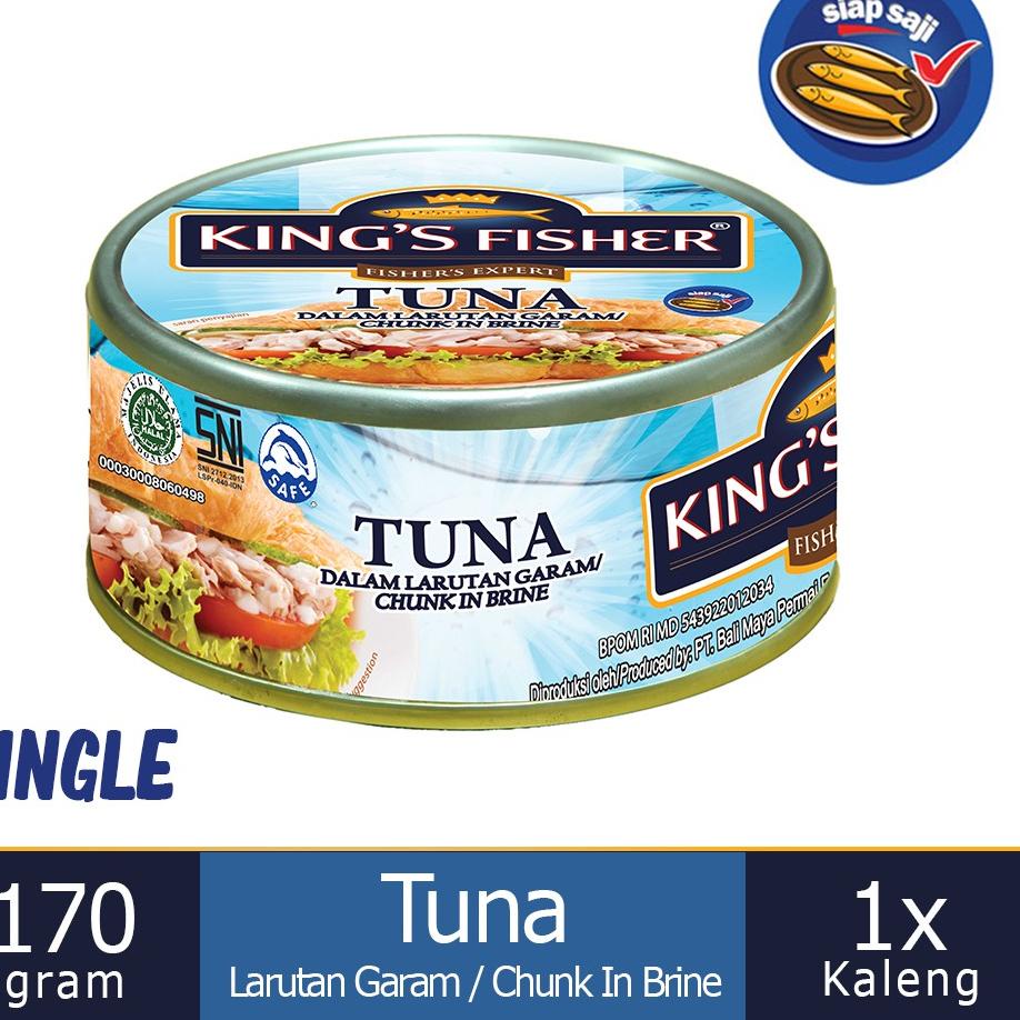 

❖TERMURAH❖ King's Fisher Tuna dalam Air Garam Tuna in Brine Daging Tuna Makanan Kaleng 170 gr