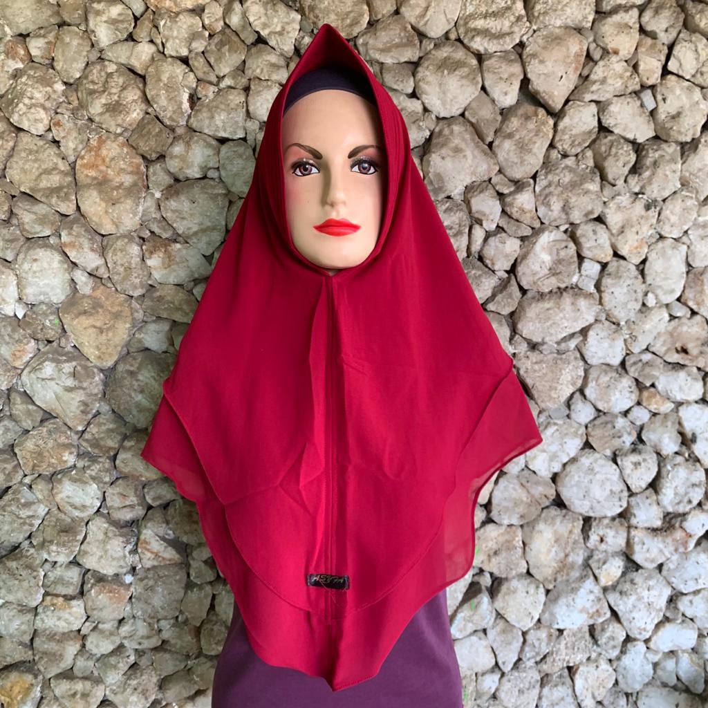 Kerudung Ceruty Instan 2 layar Jilbab CerutyHijab Instan Ceruty Mini