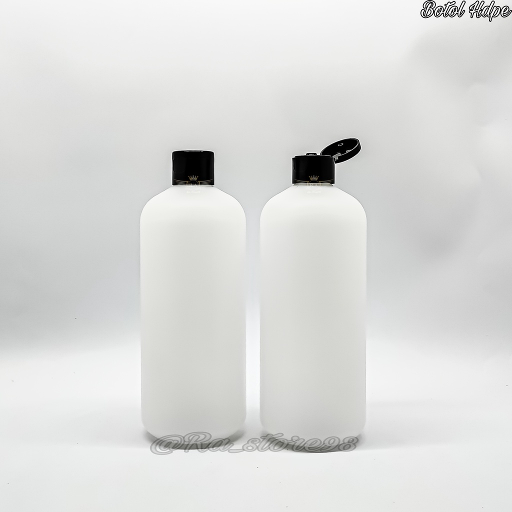 Botol 500ml HDPE Natural FLIPTOP Hitam Botol 500ML HDPE Tutup FLIPTOP HITAM