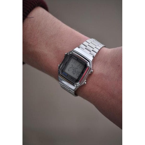 Jam Tangan Casio Original Pria Wanita Casio Digital A-178WA-1 Rantai