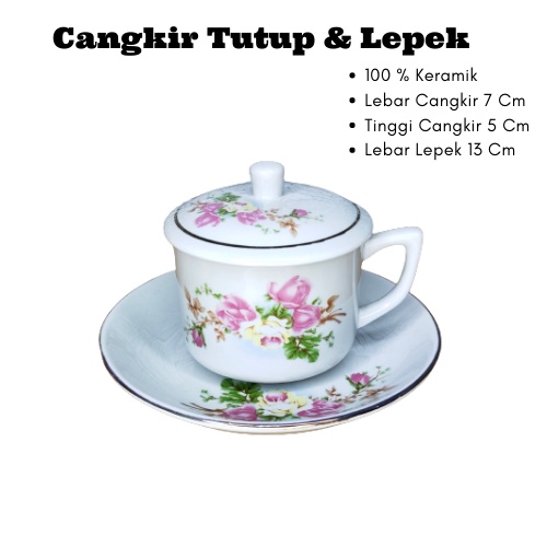 ardhaarakida - PROMO TERLARIS 1 PCS Gelas kopi 1 set / Gelas Cangkir putih / Cangkir Set Motif bunga