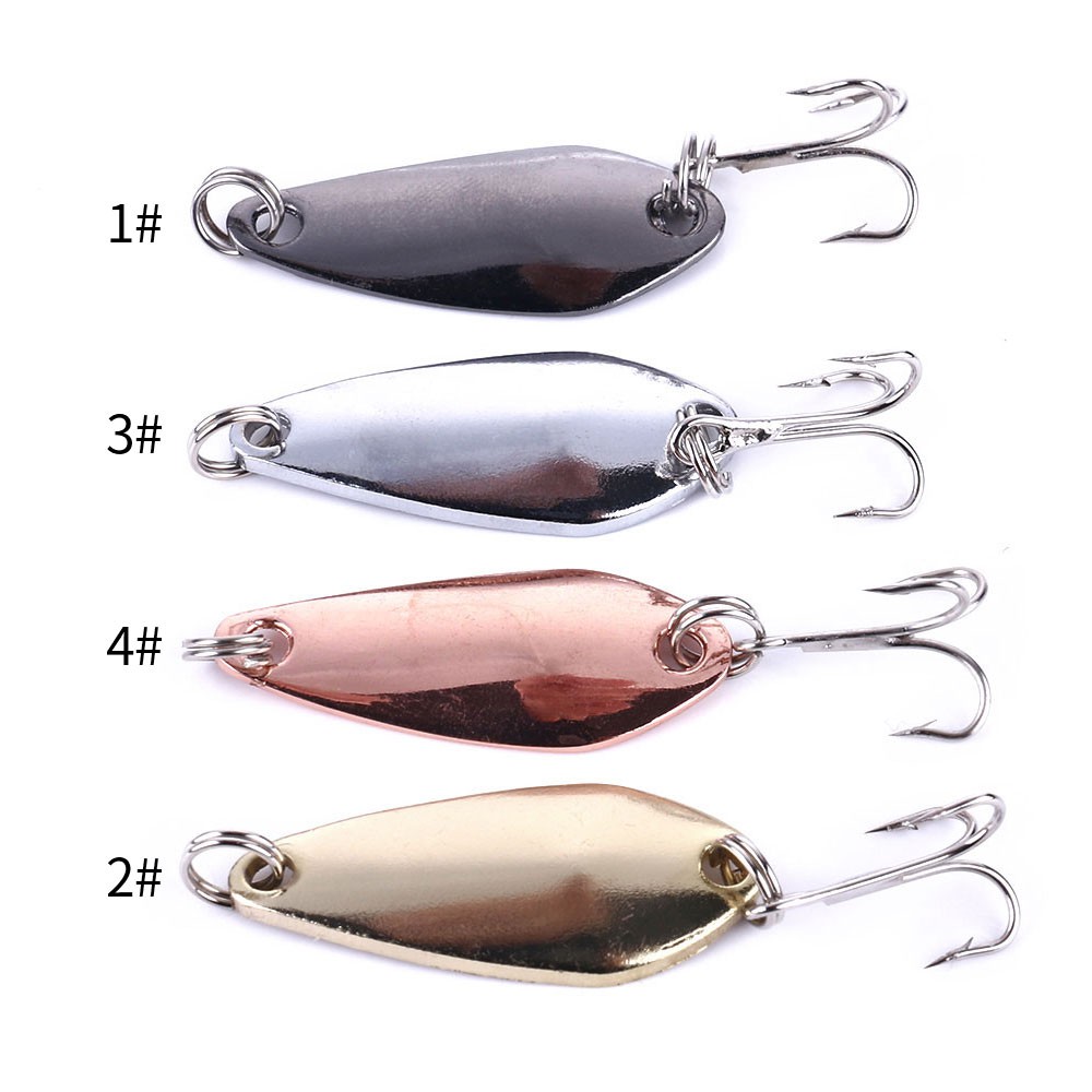 HENGJIA 4pcs 3.5cm/3.7g metal spoon sequins umpan pancing payet fishing lure bait memancing tackle