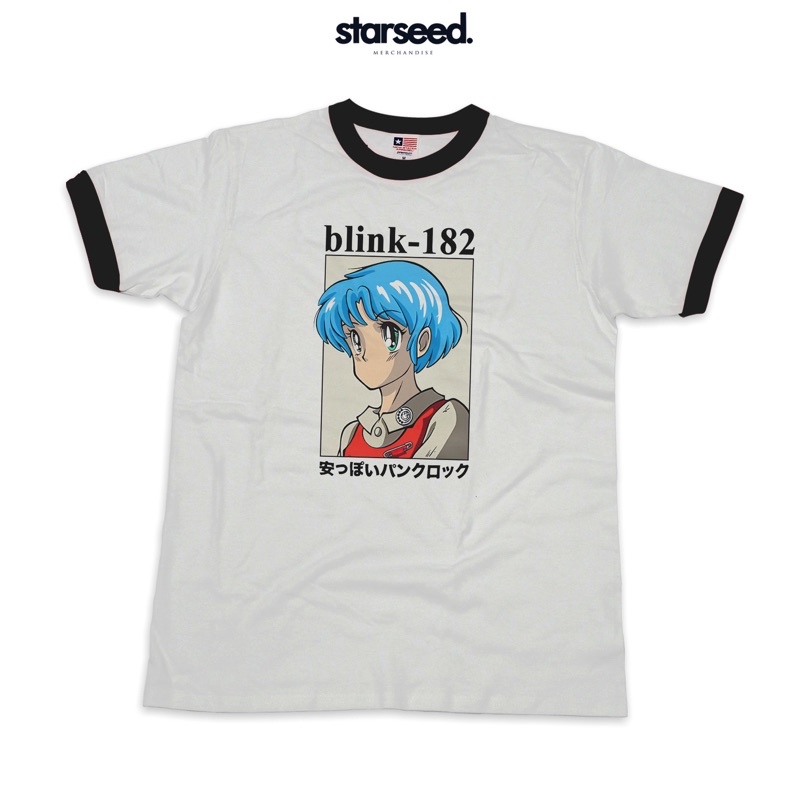 BLINK 182 - ANIME GIRL | RINGER T-SHIRT