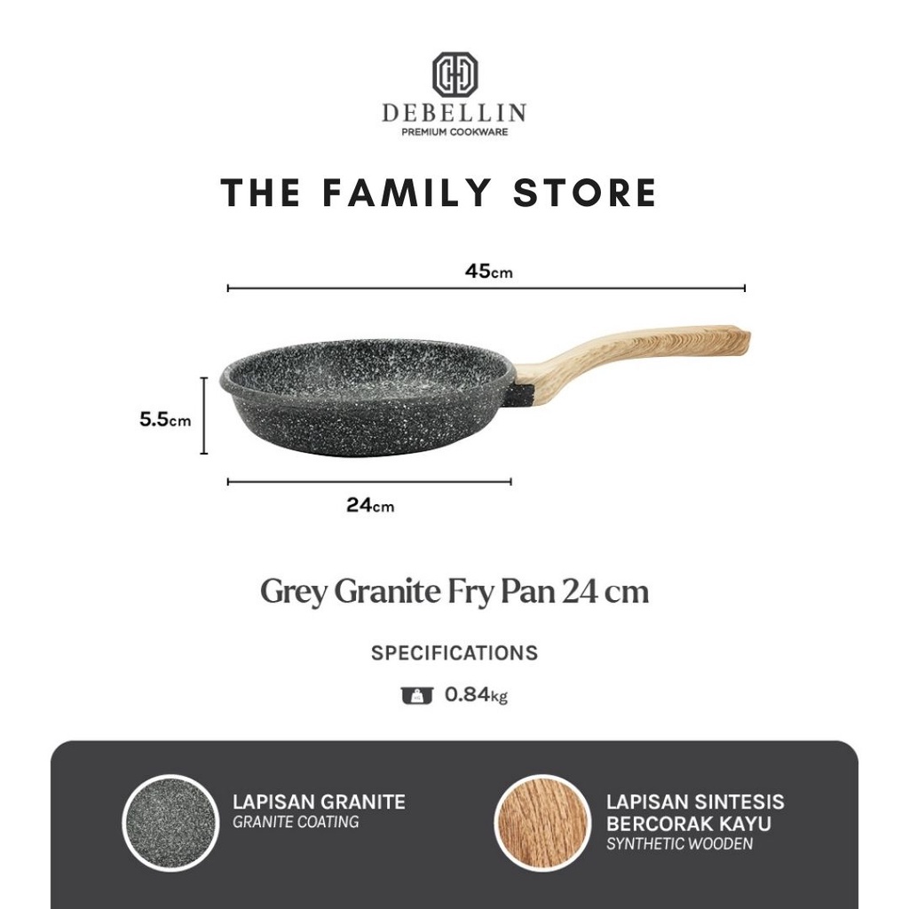 Debellin Grey Granite Fry Pan