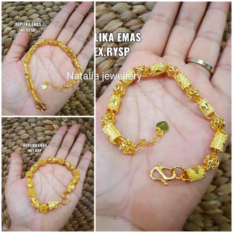 Gelang bambu replika emas