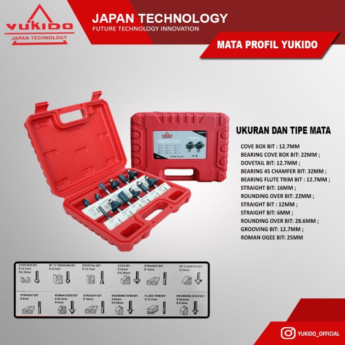 PROMO!!!Mesin Profil Router Trimmer Kayu ukir 6mm YUKIDO trimer tahan panas japan