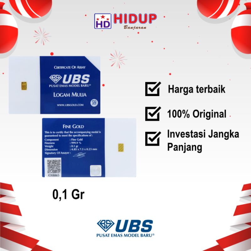 UBS 0.100 gram/SNI /logammulia/Emas/Investasi