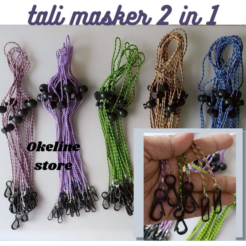 strap masker  2in1 pengait plastik gantungan masker kalung masker tali masker