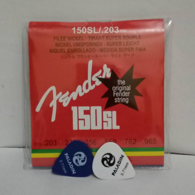 Senar gitar fender 1 set bonus pick