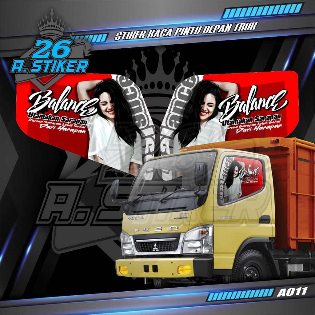 Stiker Decal Kaca Pintu All Truck Canter, Ragasa, Umplung, Giga, Dyna, Elf Macan Dll Custom Bisa Req