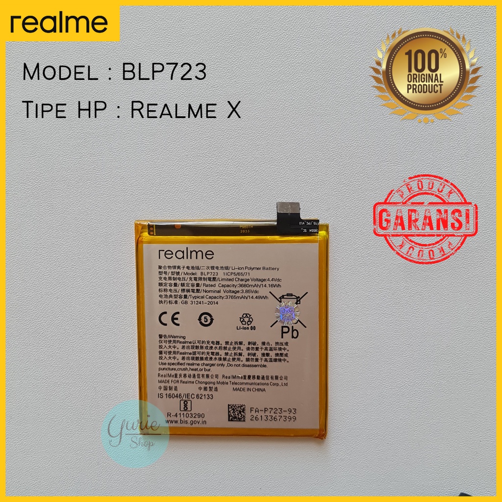 BATERAI BATTERY BATRE REALME X BLP723 BLP-723 ORIGINAL