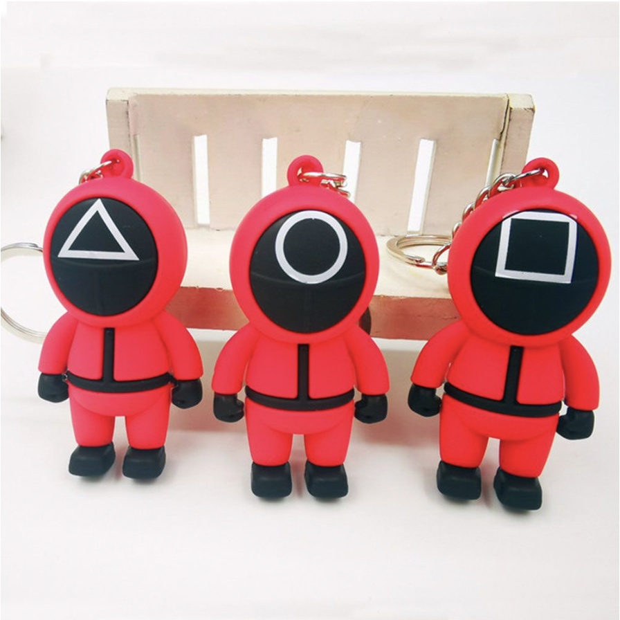 Gantungan Kunci Anime Squid Game Home Decor Key Rings Key Chains Car Accessories Pendant Keychain Props Gift Hanging Ornaments