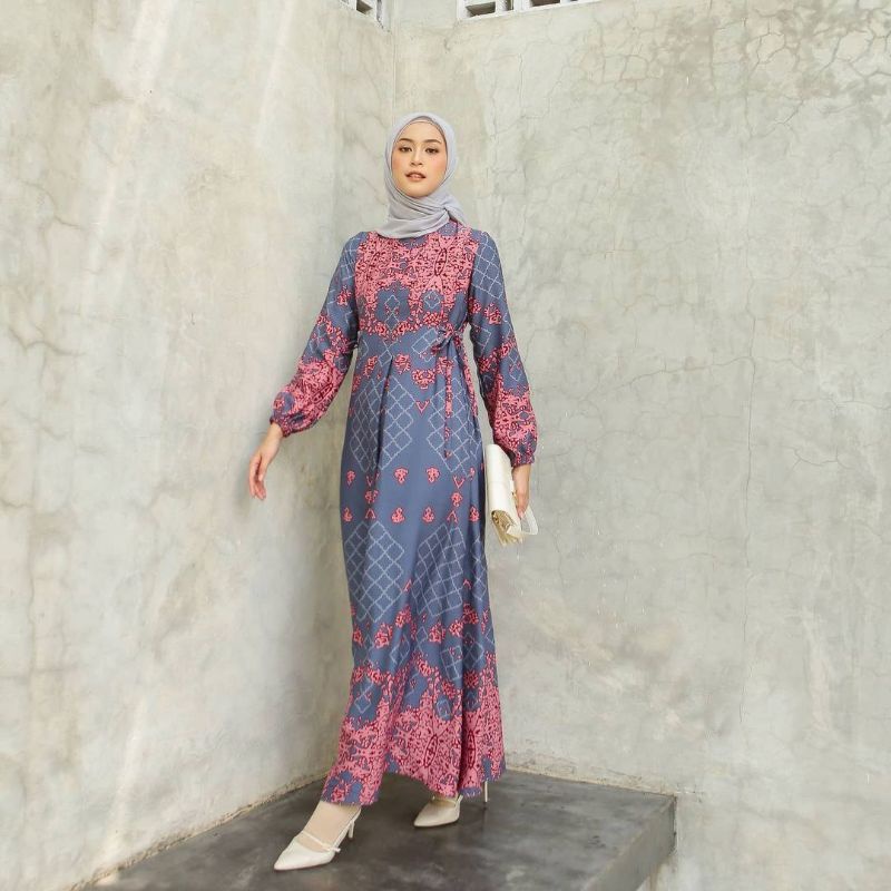 Gamis Maxmara Dior Silk Premium//Gamis Maxmara Lux Premium-DT 4 navy maxlux