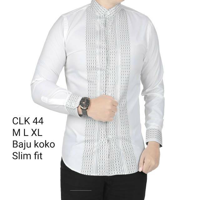 BAJU KOKO PRIA SLIM FIT LENGAN PANJANG WARNA PUTIH CLK07 BAJU KOKO PRIA SLIM FIT LENGAN PANJANG WARNA PUTIH CLK07
