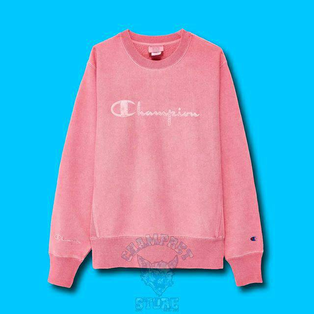 CHAMPION UO EXCLUSIVE BOYFRIEDS CREW NECK SWEATSHIRT PINK