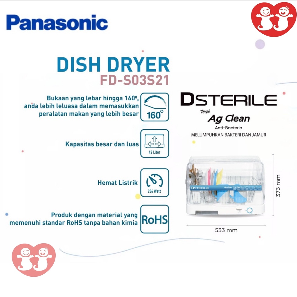 Panasonic Dsterile Sterilizer Dish Dryer FD S03S21 / Pengering dan Steril Botol