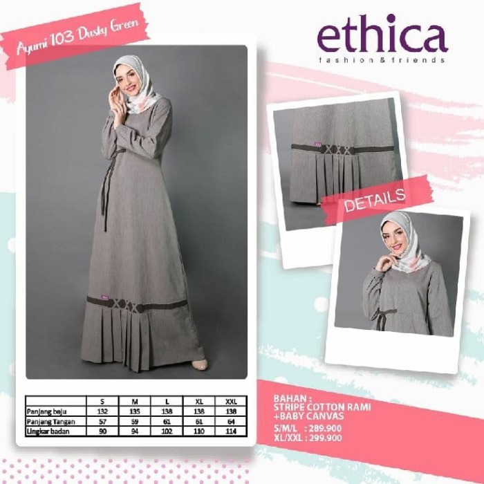Promo Ethica Ayumi 103 - Baju Muslim Gamis Dress Premium Original Terbaru Murah