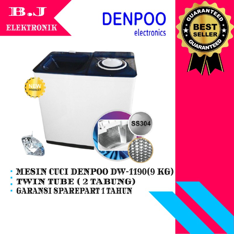 MESIN CUCI DENPOO DW-1190 TWIN TUBE