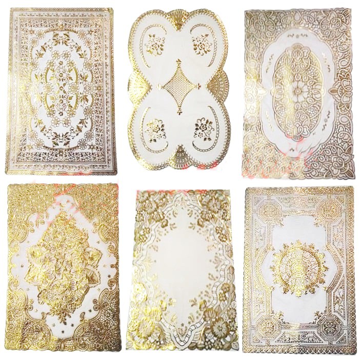 COD MAKASSAR Taplak Meja GOLD 30x46 Souvenir MOTIF RANDOM Shopee tokotamz Online Shop Toko Tamz