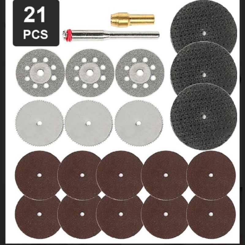 aksesories rotary 21pcs ikura / mini cutting wheel 21pcs ikura
