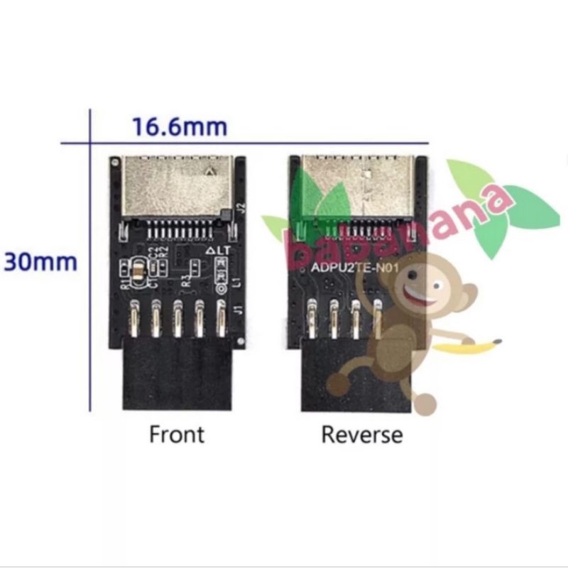 Usb 9 pin 2.0 to type C front panel adapter motherboard mobo converter