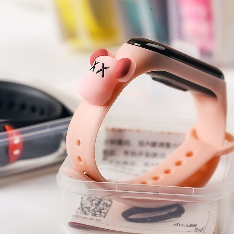 Jam Tangan Anak Elektronik Led Anti Air IP67 Water proof Motif Kartun Mickey Pikachu Bahan Silikon Untuk Anak / Jam Tangan Karakter 009-PEACH BEAR