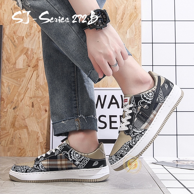 [NOOS] (FREE BOX &amp; KAOS KAKI) Sepatu Sneakers Pria Tali Hangout Casual Trendy Batik - 272 B