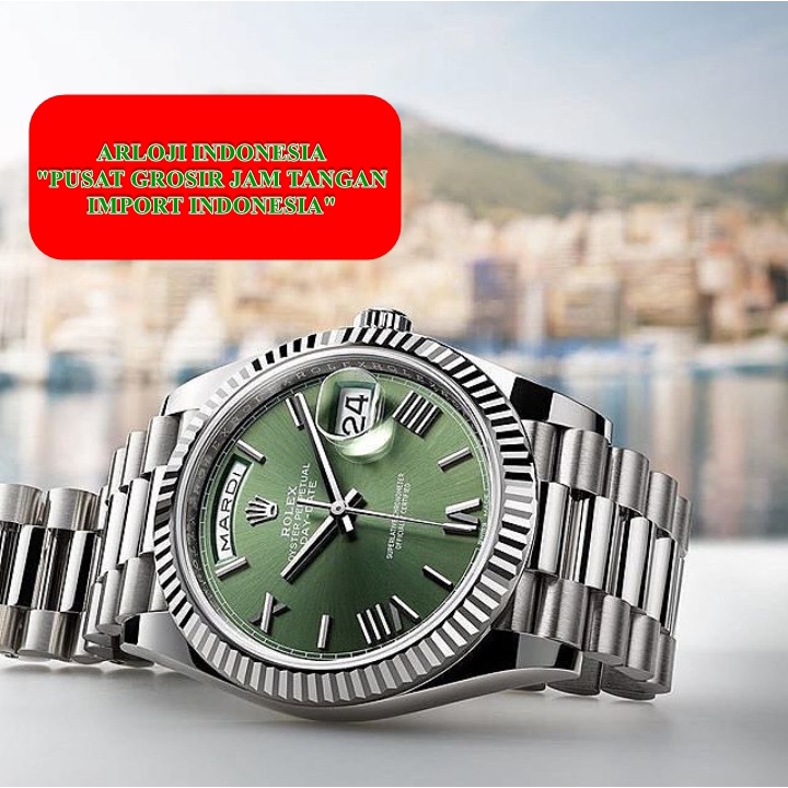 New Jam Rolex Day Date Metic Saphire Premium Mirror Garansi 1th