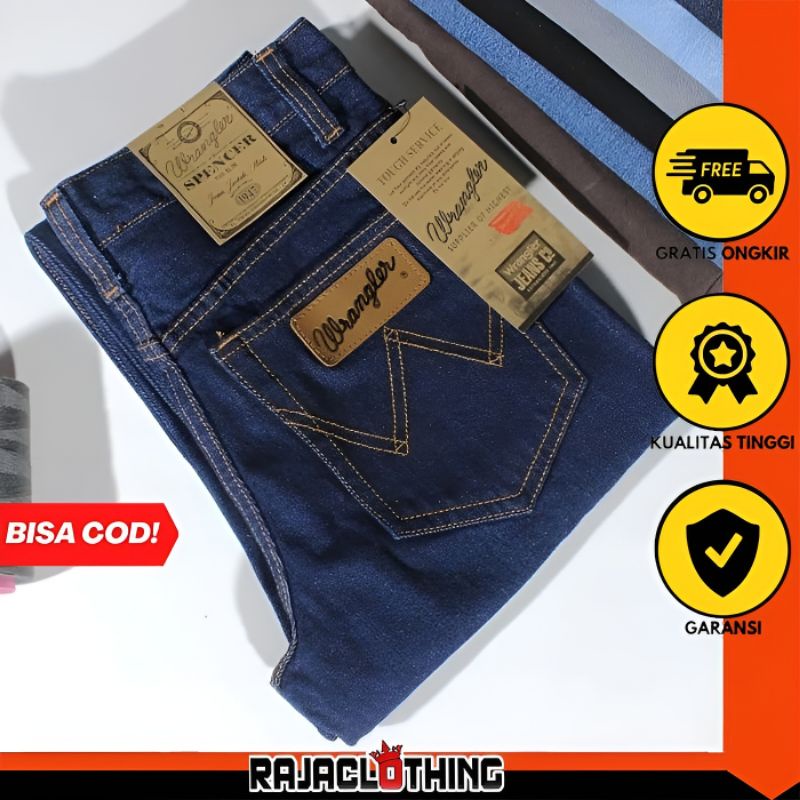 RCL - Celana Jeans Model Standar Regular Wrangl3r Pria - Navy Dark Blue (28-38)