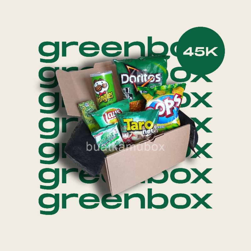 

GREENBOX SNACK BOX MURAH HAMPERS GIFT BOX KADO ULANG TAHUN CHRISTMAS GIFT 45K