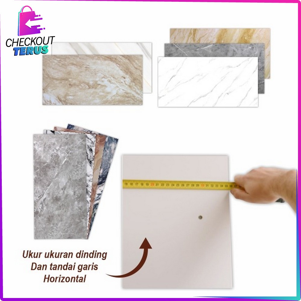 CT C427 Stiker Lantai Vynil Marble Ukuran 30x30cm dan 30x60cm Sticker Dekorasi Vinil Lantai Marbel Granit  Lemari Cabinet Marbel Serbaguna