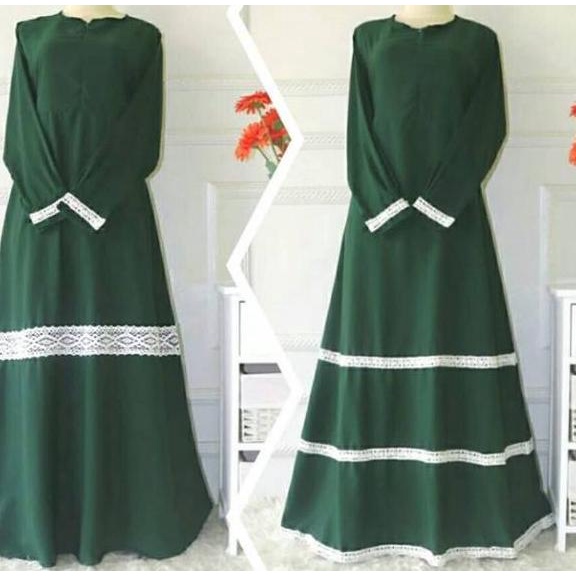 Paling Dicari.. GAMIS Renda 1 & Renda 3 °HIJAU BOTOL°