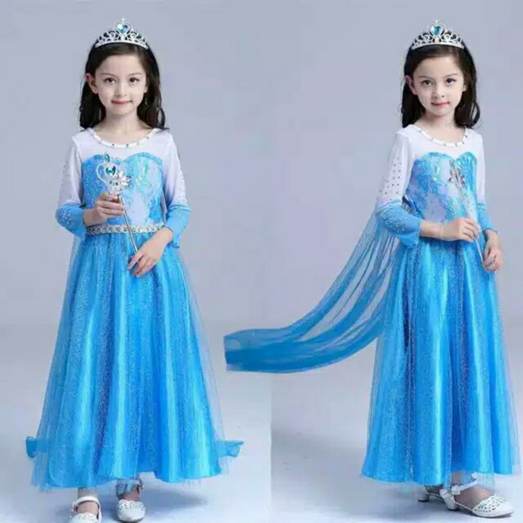 baju frozen + GRATIS AKSESORIS | baju frozen anak perempuan baju elsa frozen baju frozen gaun KE67