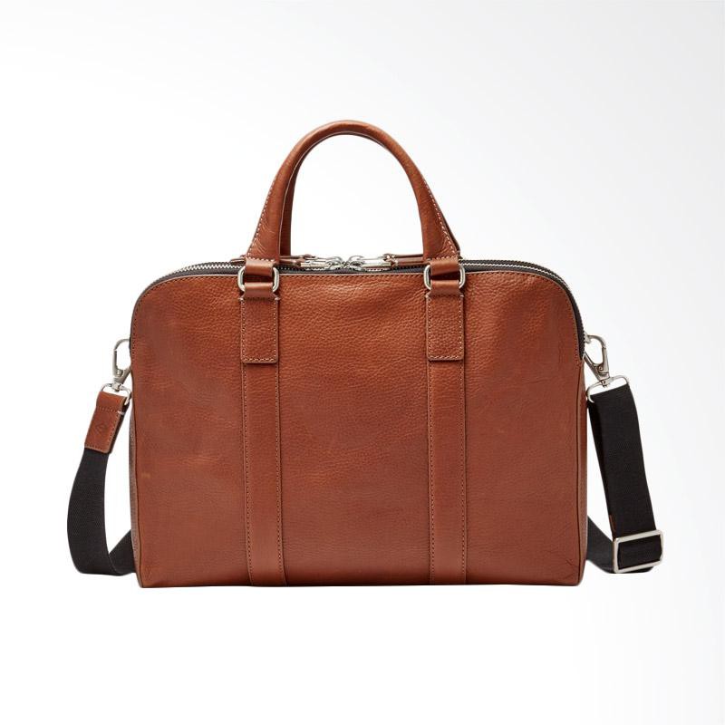 Fossil Double ZIP work Bag Tas Selempang Pria - Brown