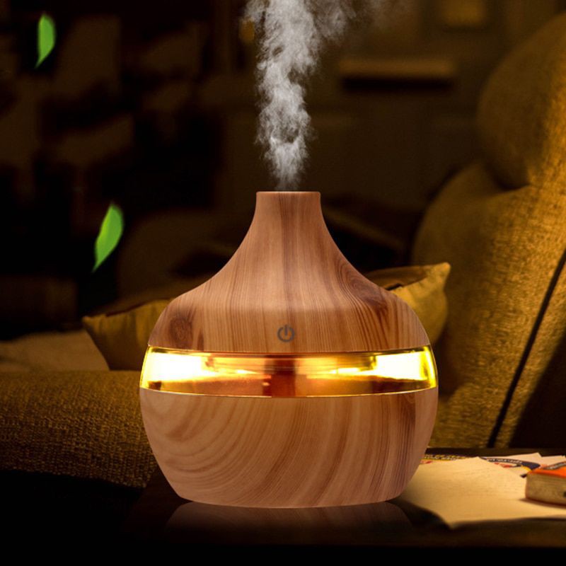 Humidifier Air 130/300ML/500ML/1000ML  Aromaterapi Difuser purifier-V9 (300 Ml woodenn)